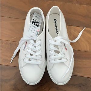BRAND NEW White Platform Superga’s (2790)